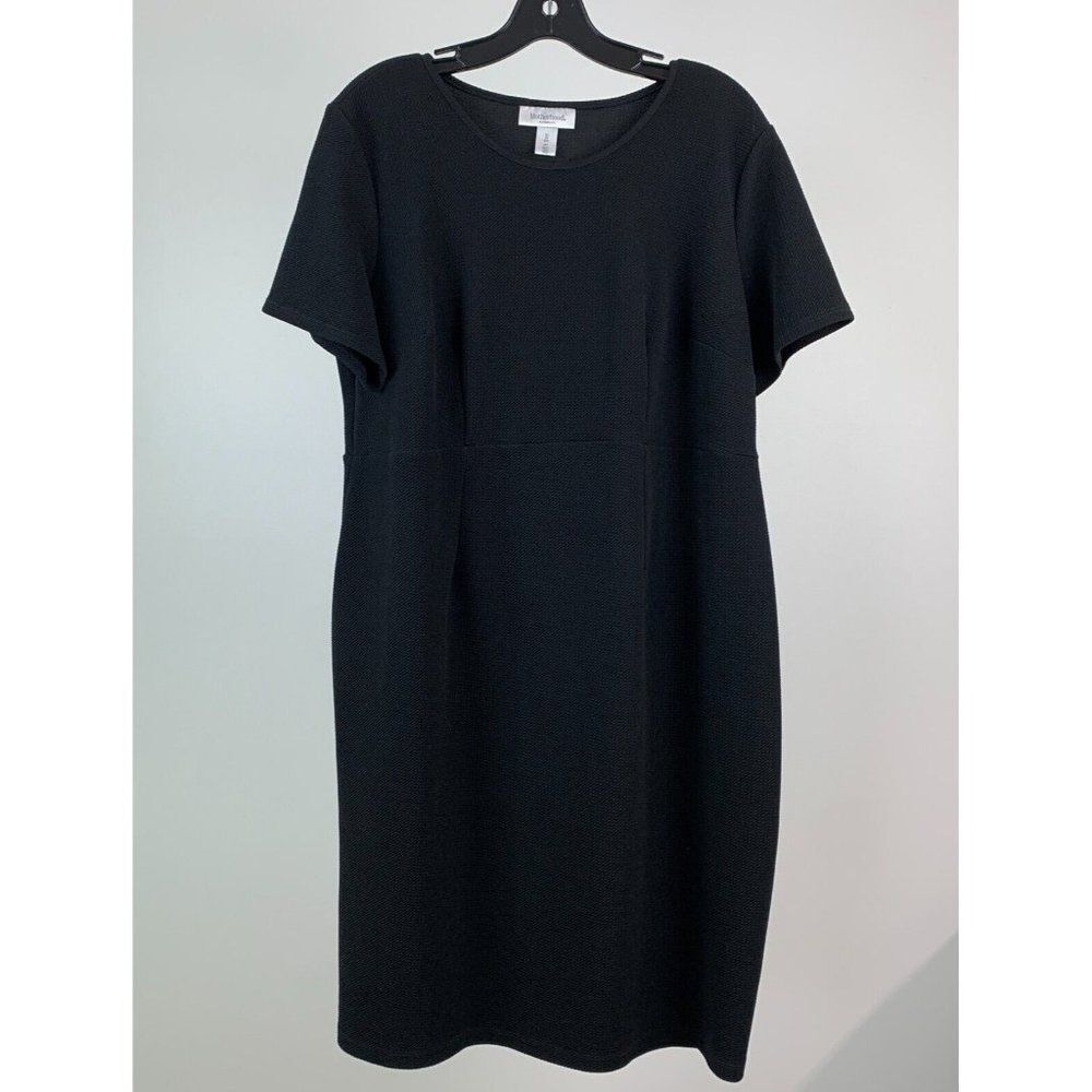 Motherhood Maternity sz 1X Shift Dress Short Sleeve Black Above Knee
